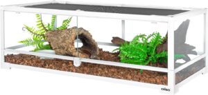 OiiBO Full Glass Front Opening Reptile Tank Terrarium