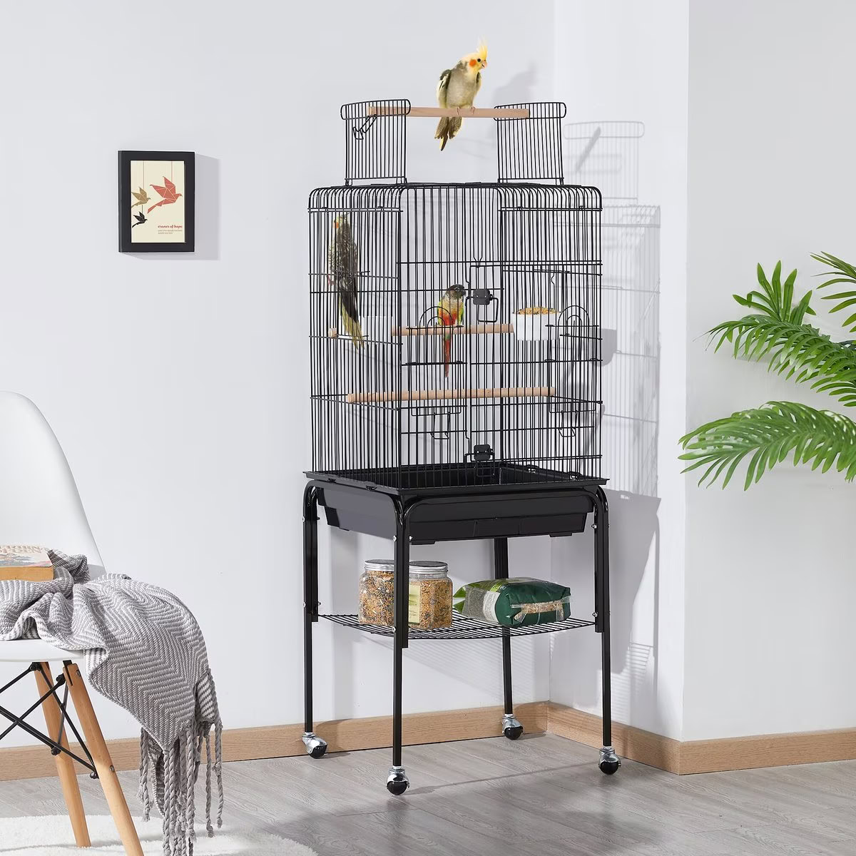 Yaheetech Play Top Detachable Metal Bird Cage