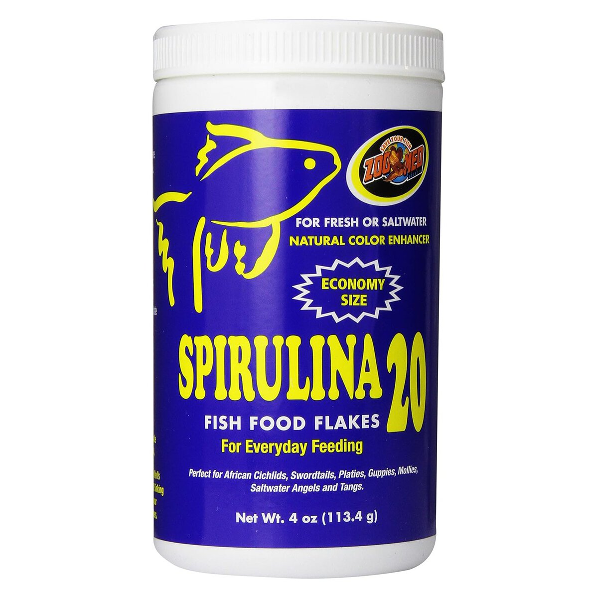 Zoo Med Spirulina 20 Flake Fish Food