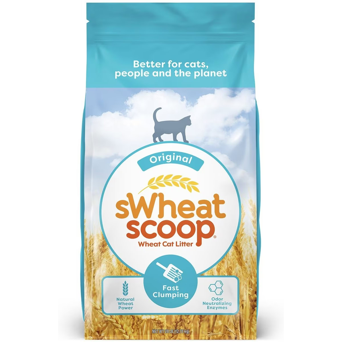 sWheat Scoop Original Natural Clumping Wheat Cat Litter