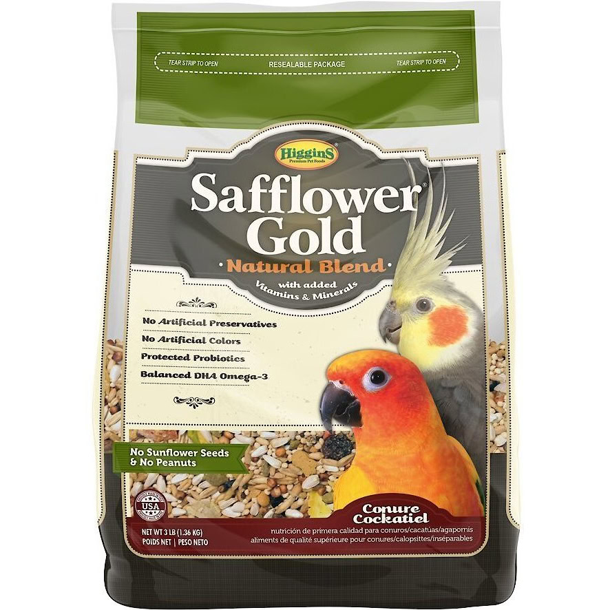 Higgins Safflower Gold Natural Mix Conure & Cockatiel Food 