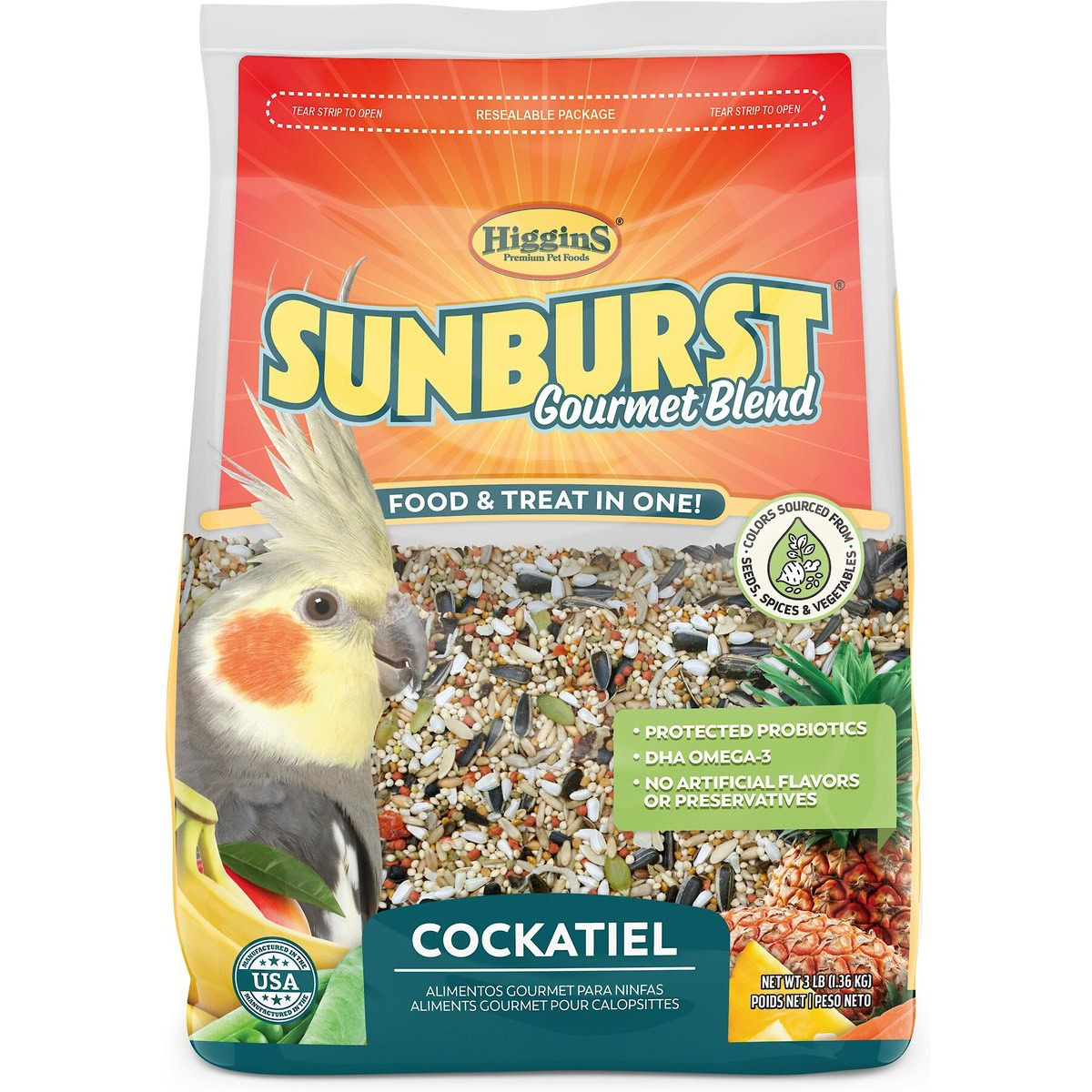 Higgins Sunburst Gourmet Blend Cockatiel Bird Food 