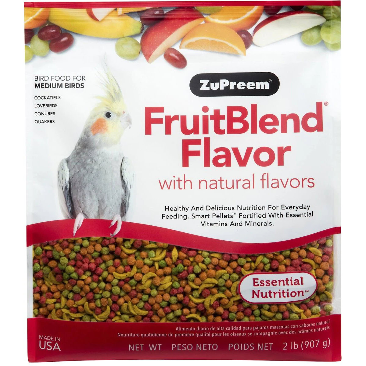 ZuPreem FruitBlend Flavor with Natural Flavors Daily Medium Bird Food 