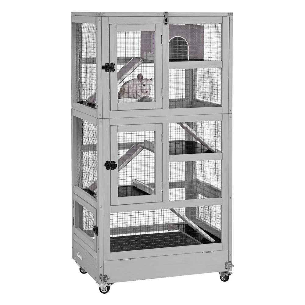 Aivituvin 5 Levels Wooden Small Pet Cage