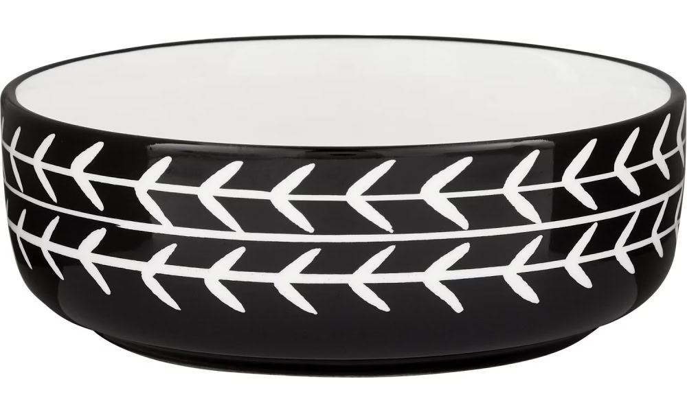 Signature Housewares Black Arrow Non-Skid Ceramic Dog & Cat Bowl