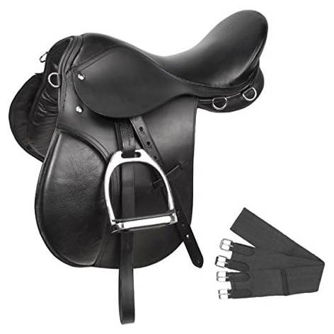 Acerugs Premium Black Leather English Saddle
