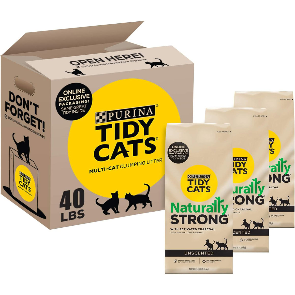 Purina Tidy Cats Strong Unscented Clumping Clay Cat Litter