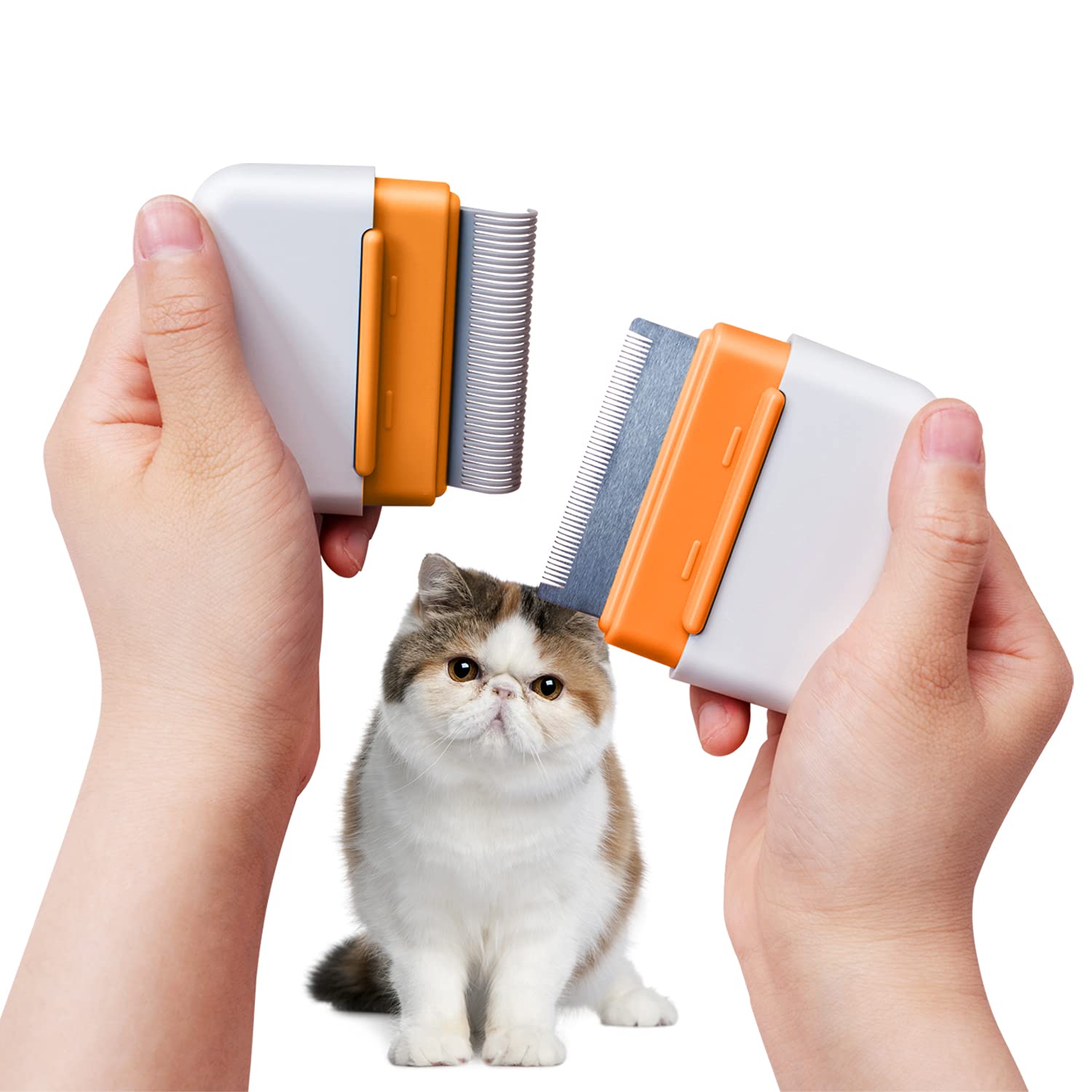 MORILIAR PUPPYCUTE Cat Comb Brush,Short & Long Hair Removal Brush and Detangling Comb 2 in 1 