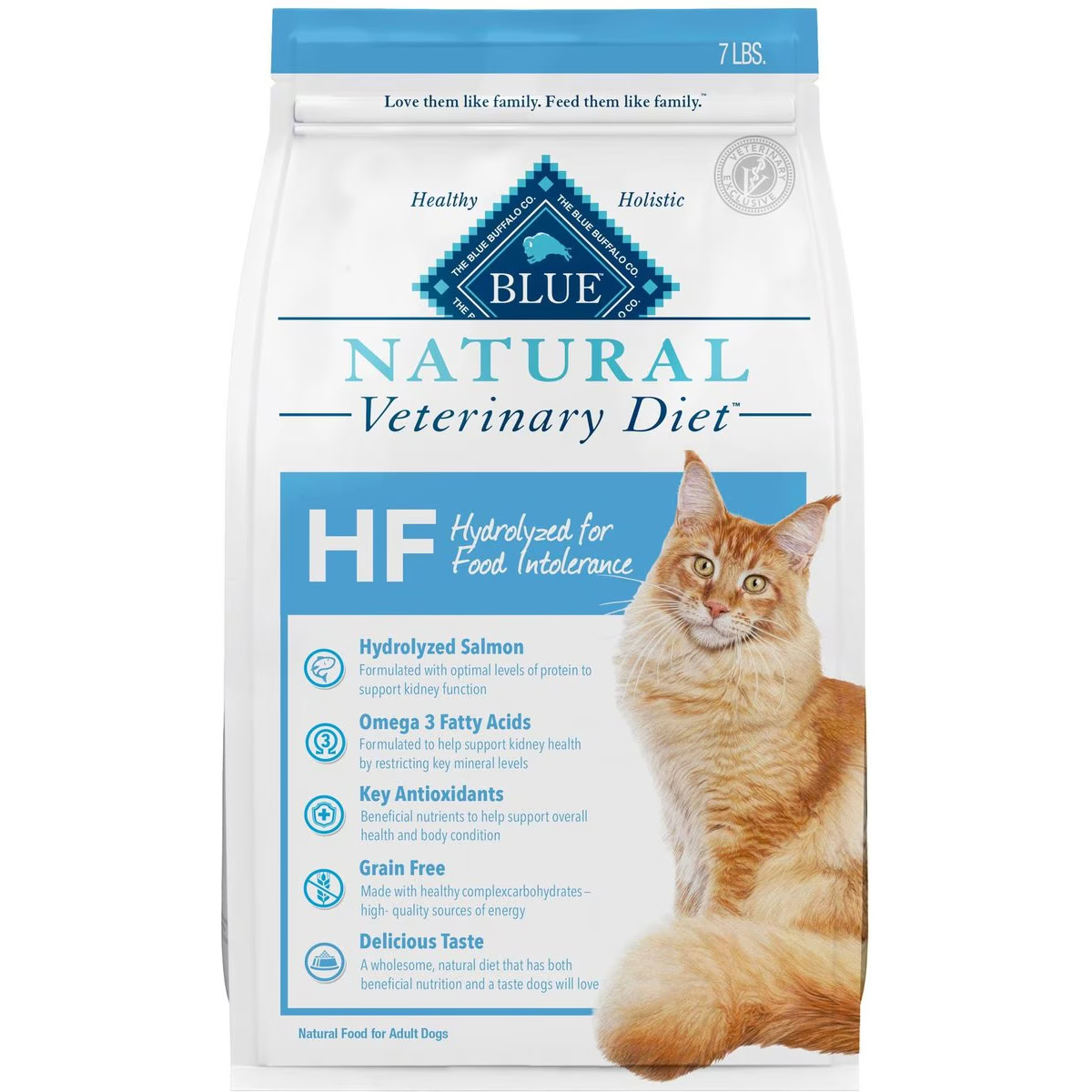 Blue Buffalo Natural Veterinary Diet HF Hydrolyzed for Food Intolerance Grain-Free Dry Cat Food 