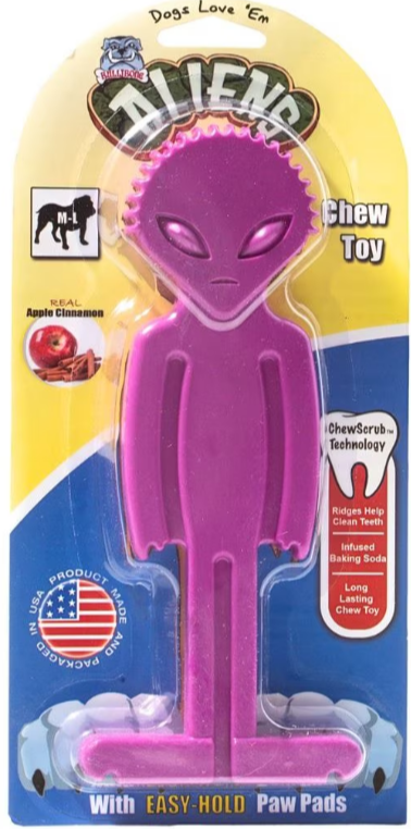 BulliBone Alien Bone Nylon Apple & Cinnamon Flavored Dog Hard Chew Toy