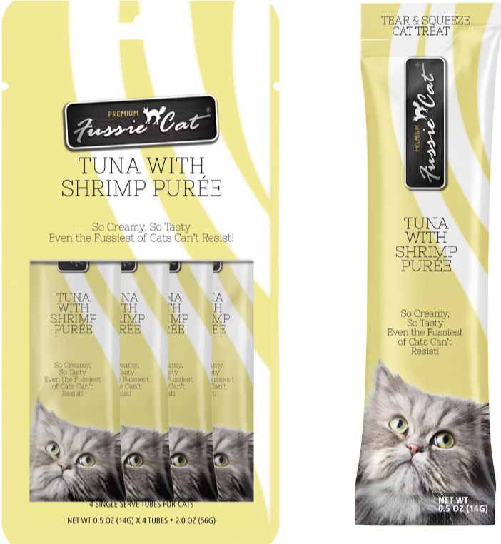 Fussie Cat Tuna with Shrimp Puree Lickable Cat Treats