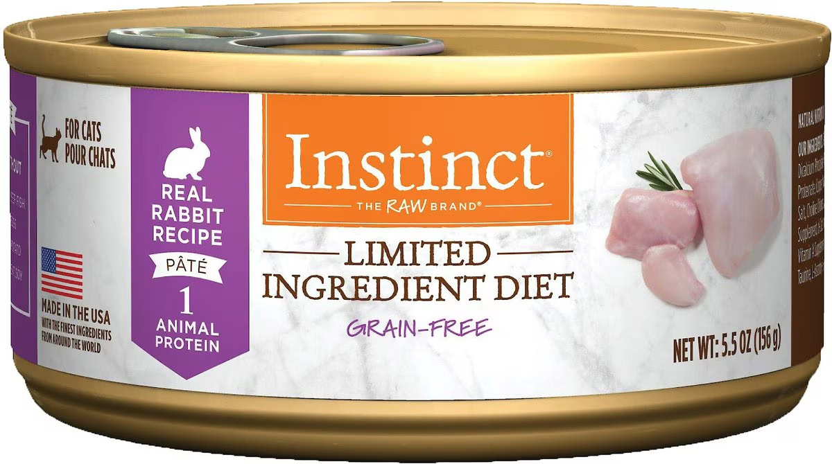 Instinct Limited Ingredient Diet Real Rabbit Recipe Grain-Free Pate Wet Cat Food 