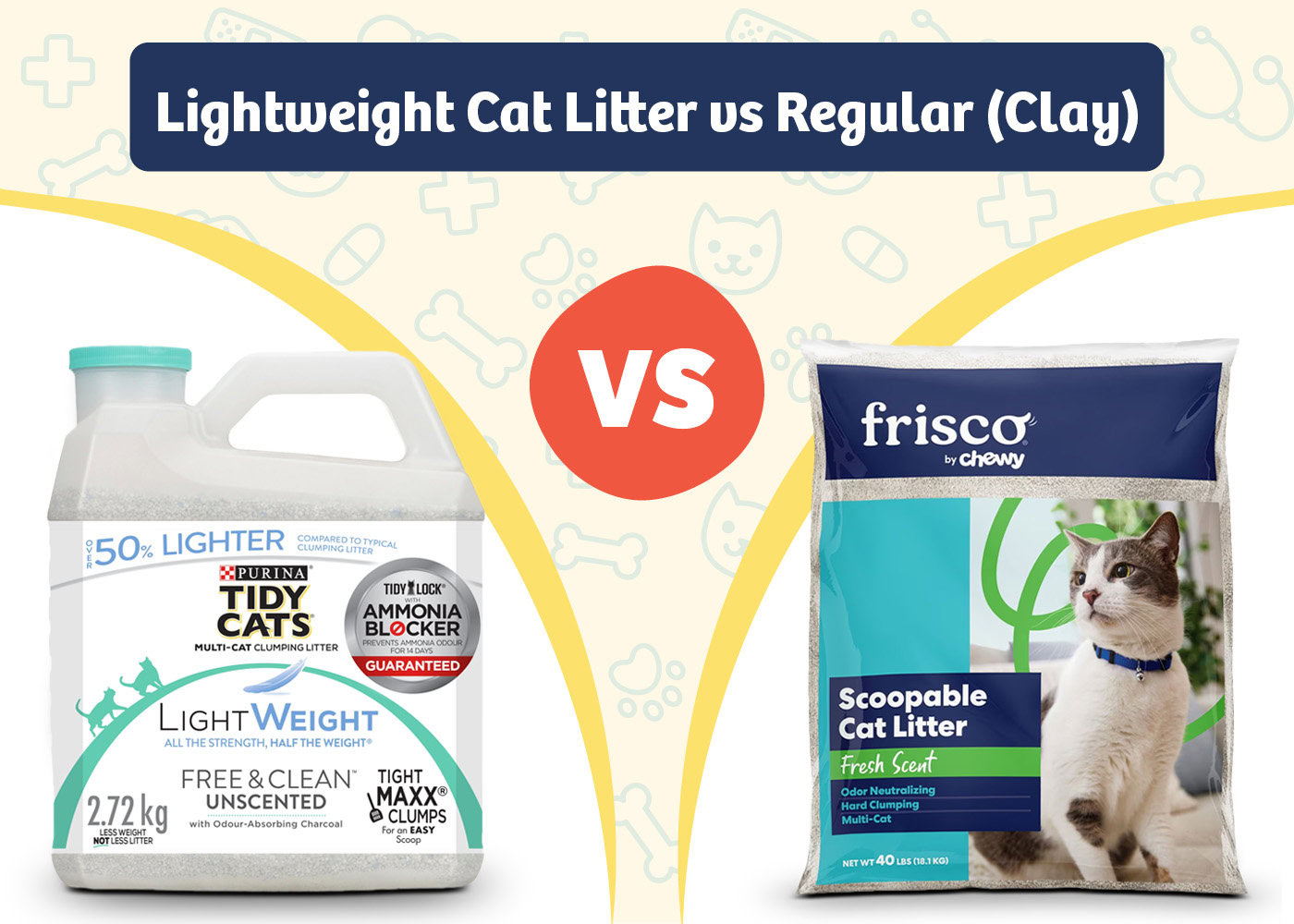 PangoVet_Product VS Product_Lightweight Cat Litter vs Regular (Clay)