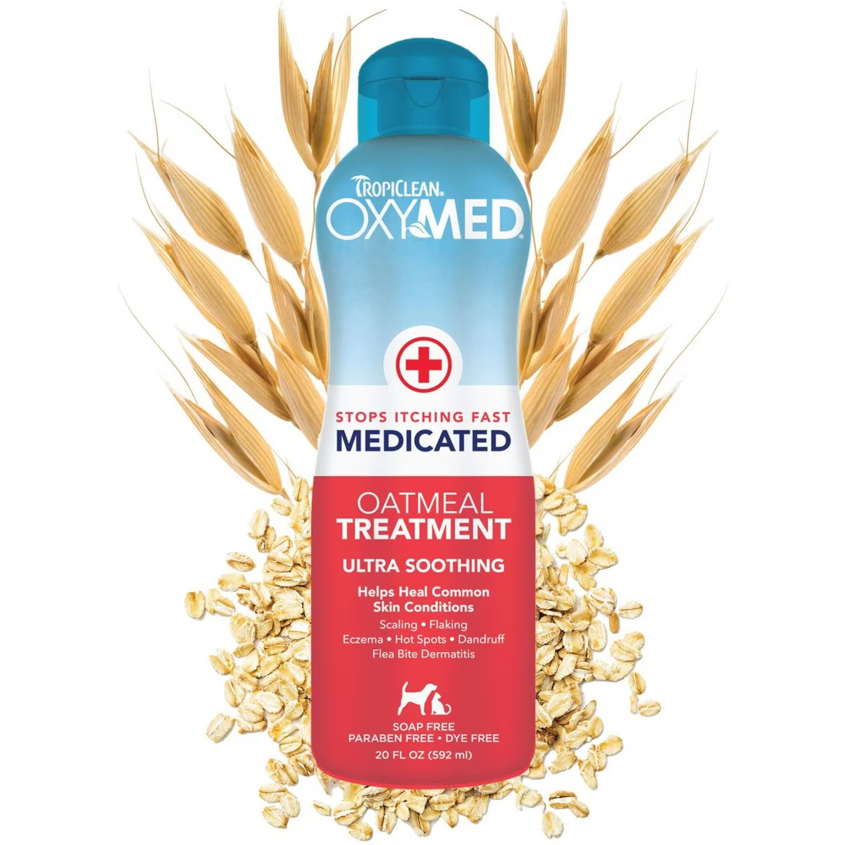 TropiClean OxyMed Medicated Oatmeal Pet Treatment Rinse