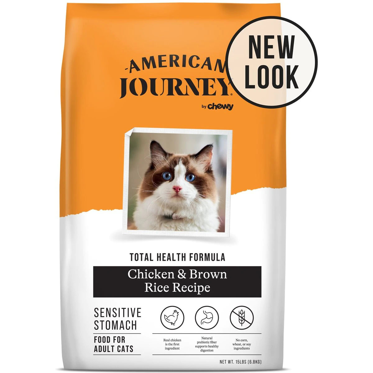 American Journey Sensitive Stomach Total Health Formula Chicken & Brown Rice Recipe Dry Cat Food 