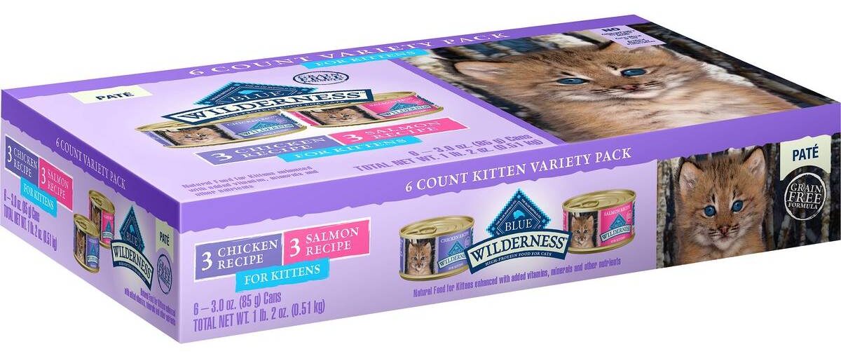 Blue Buffalo Wilderness Pate Kitten Variety Pack Cat Food Trays