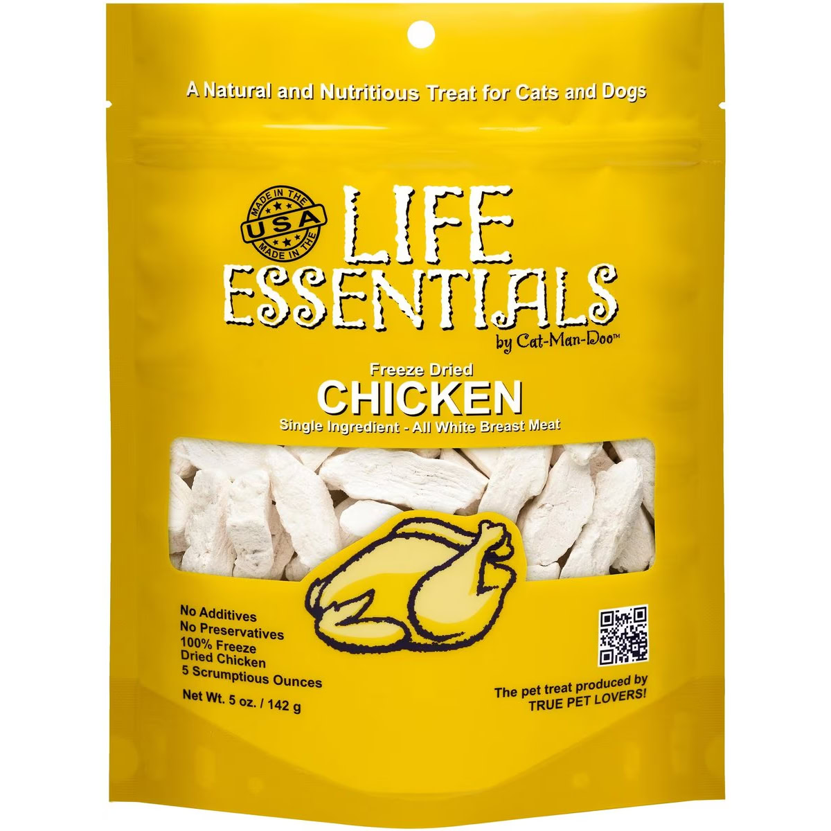 Cat-Man-Doo Life Essentials Chicken Freeze-Dried Cat & Dog Treats 