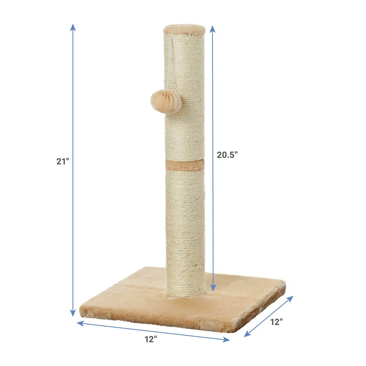 Frisco 21-in. Sisal Cat Scratching Post With Toy