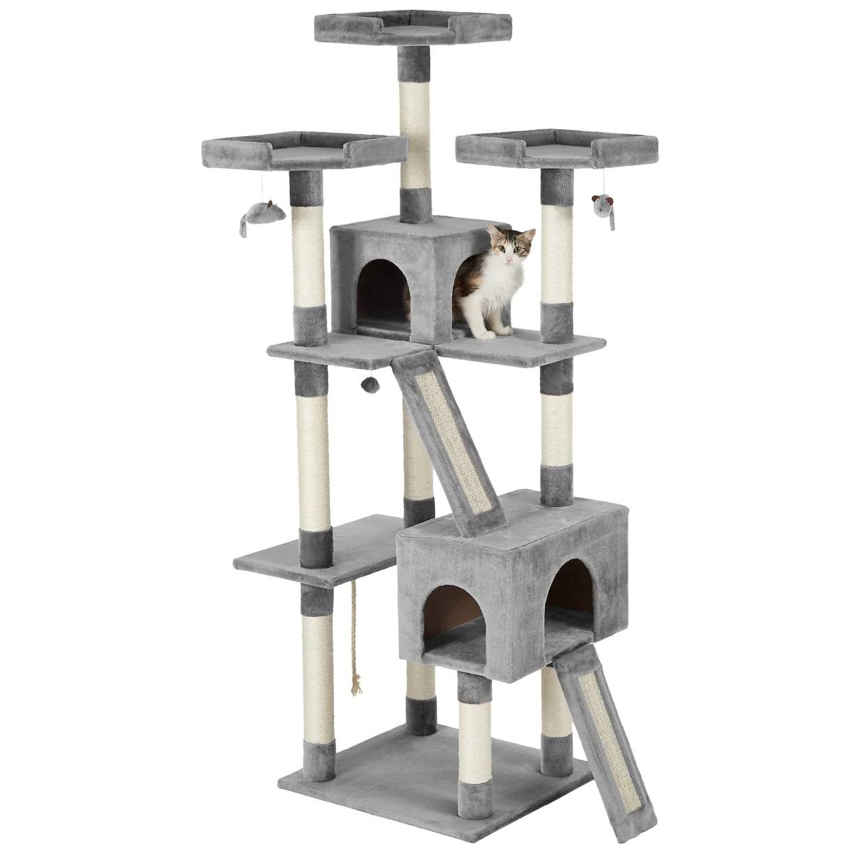 Frisco 72-in Faux Fur Cat Tree & Condo