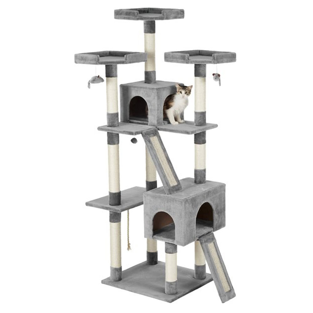 Frisco 72-in Faux Fur Cat Tree & Condo