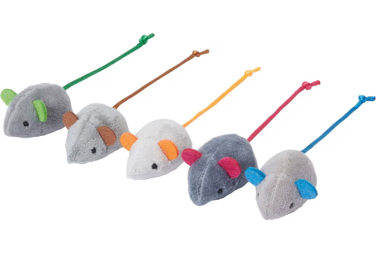 Frisco Basic Plush Mice Cat Toy With Catnip