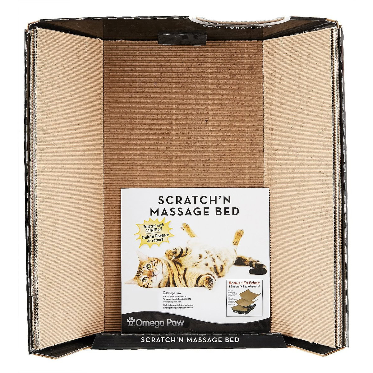 Omega Paw Ripple Board Scratch Massage Cat Bed