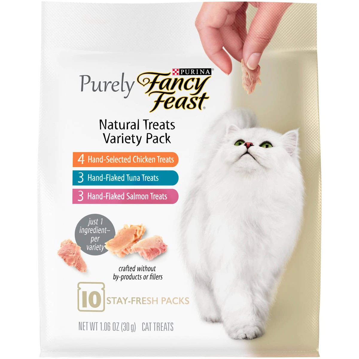 Purina Fancy Feast Purely Natural Chicken, Tuna & Salmon Variety Pack Soft Cat Treat 