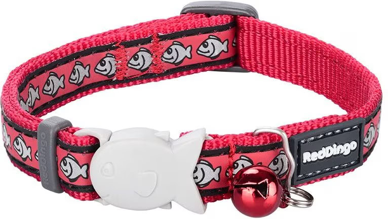 Red Dingo Nylon Reflective Breakaway Cat Collar with Bell 