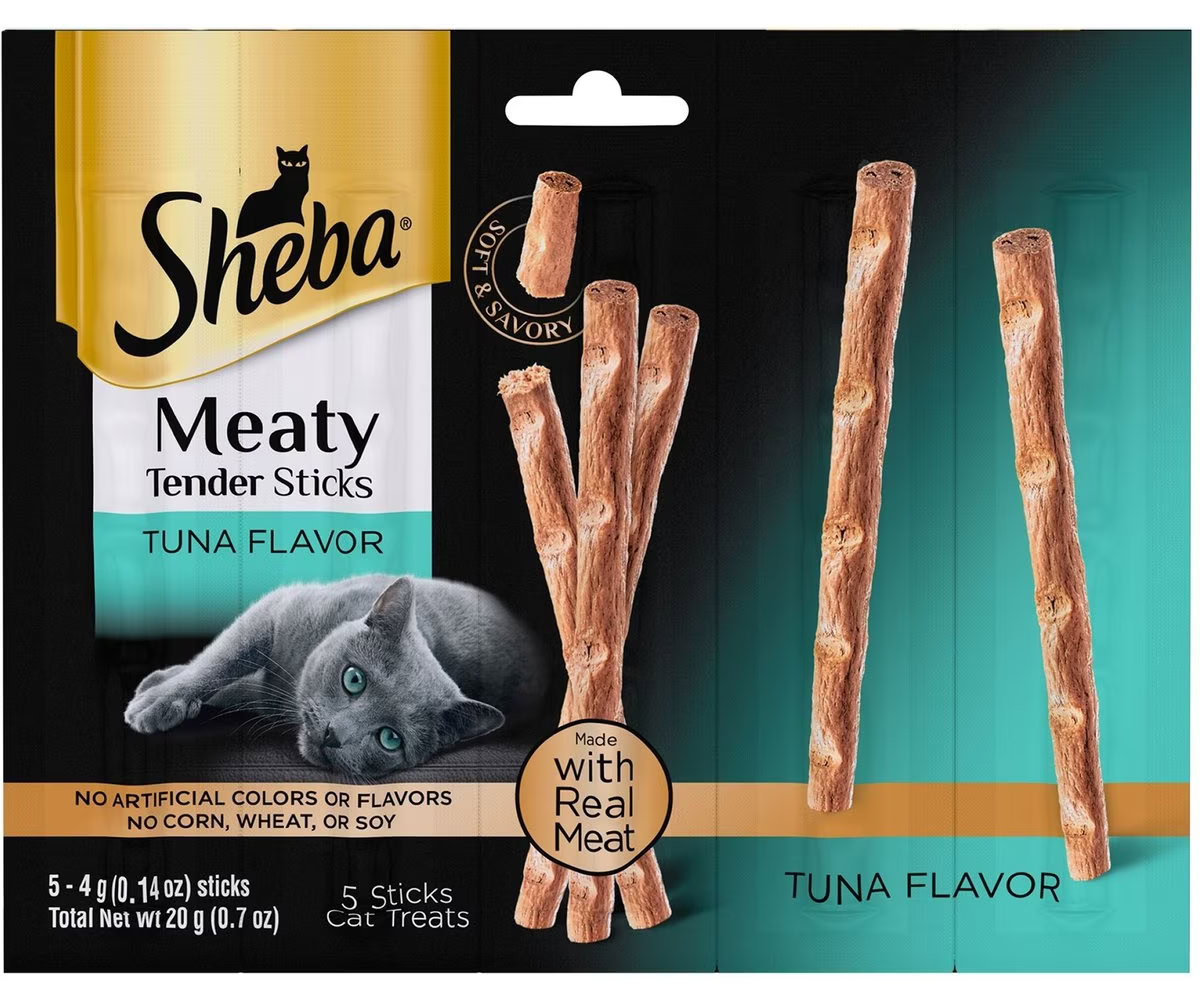 Sheba Meaty Tender Sticks Tuna Flavor Soft Adult Cat Treats