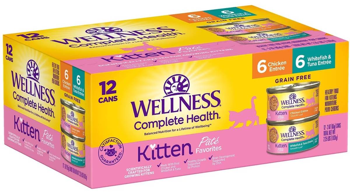 Wellness Complete Health Kitten Variety Pack Grain-Free Canned Cat Food