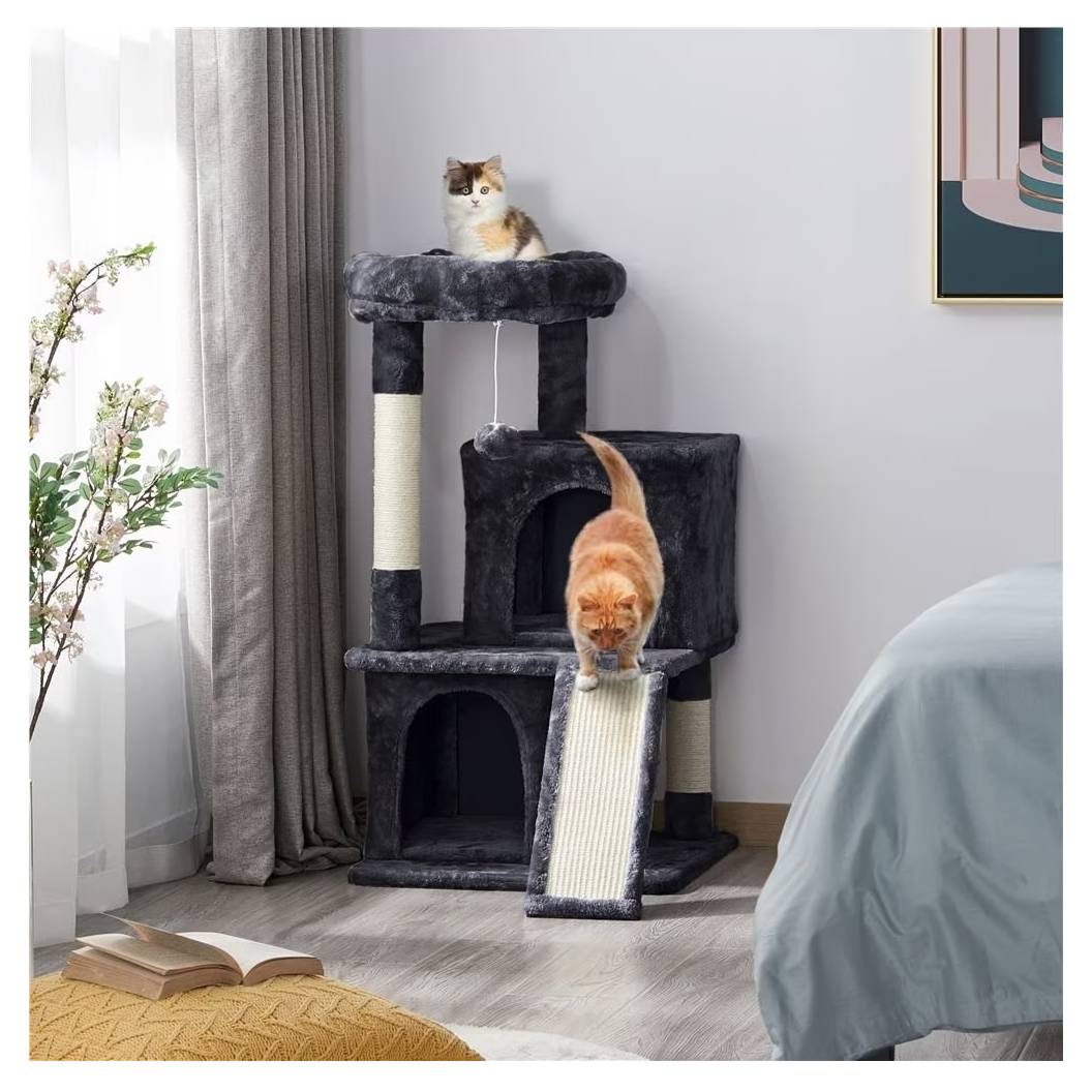 Yaheetech 35.8-in Plush Cat Tree & Condo