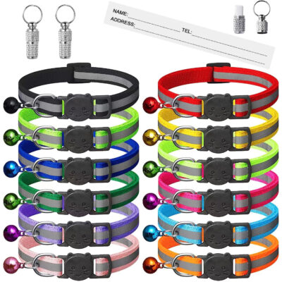 Extodry 14 Pack Reflective Breakaway Cat Collars