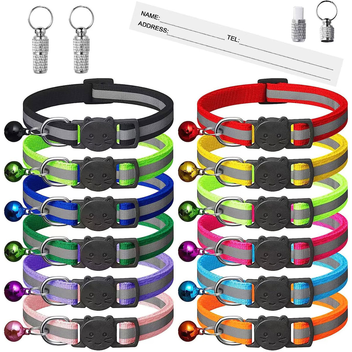 Extodry 14 Pack Reflective Breakaway Cat Collars