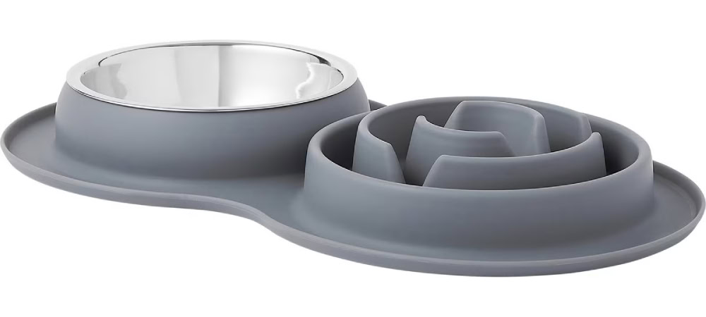 Frisco Silicone Slow Feeder Mat with Stainless Steel Bowl