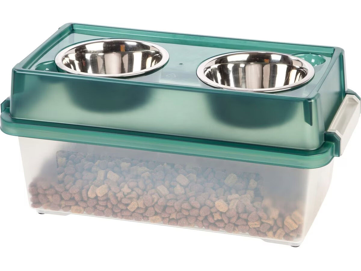 IRIS Elevated Cat Bowl & Airtight Food Storage