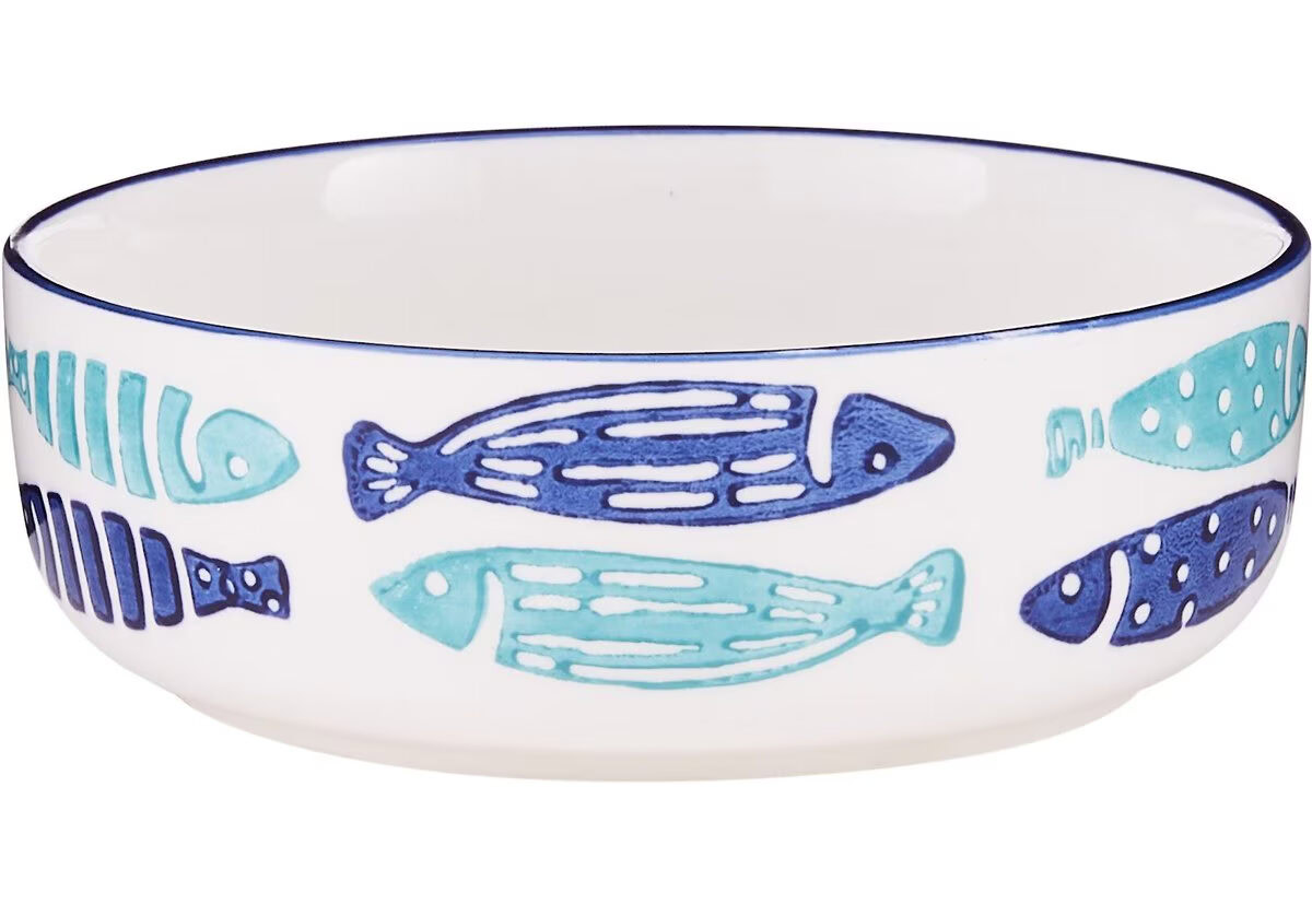 Signature Housewares Fish Ceramic Cat Bowl