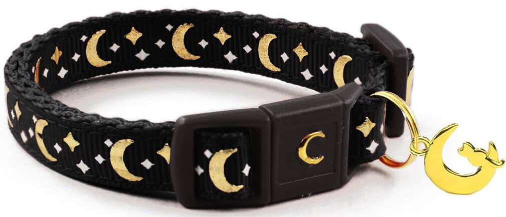 Waag Gold Moon And Stars Cat Collar