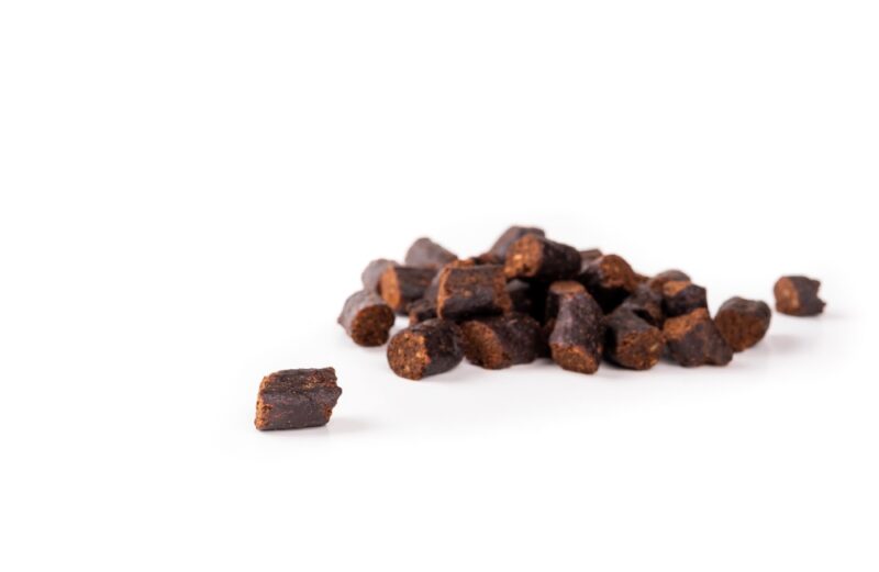 Isolated image of a small pile of moist dog treats