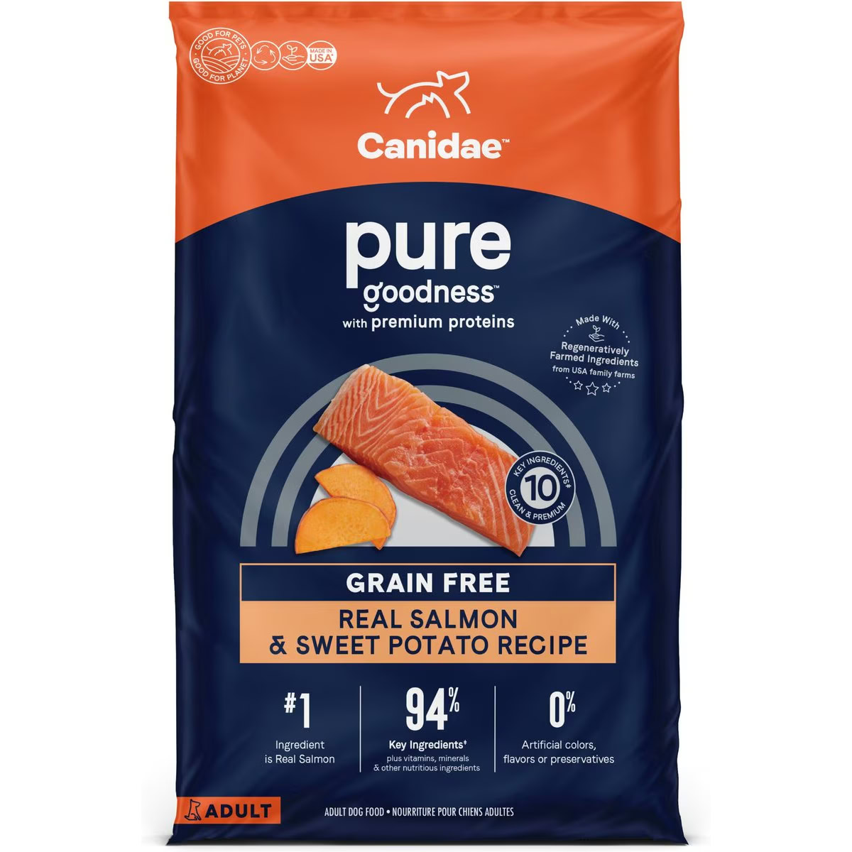 Canidae Grain-Free PURE Limited Ingredient Recipe Real Salmon and Sweet Potato Recipe
