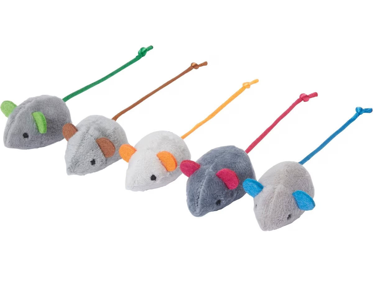 Frisco Basic Plush Mice Cat Toy With Catnip