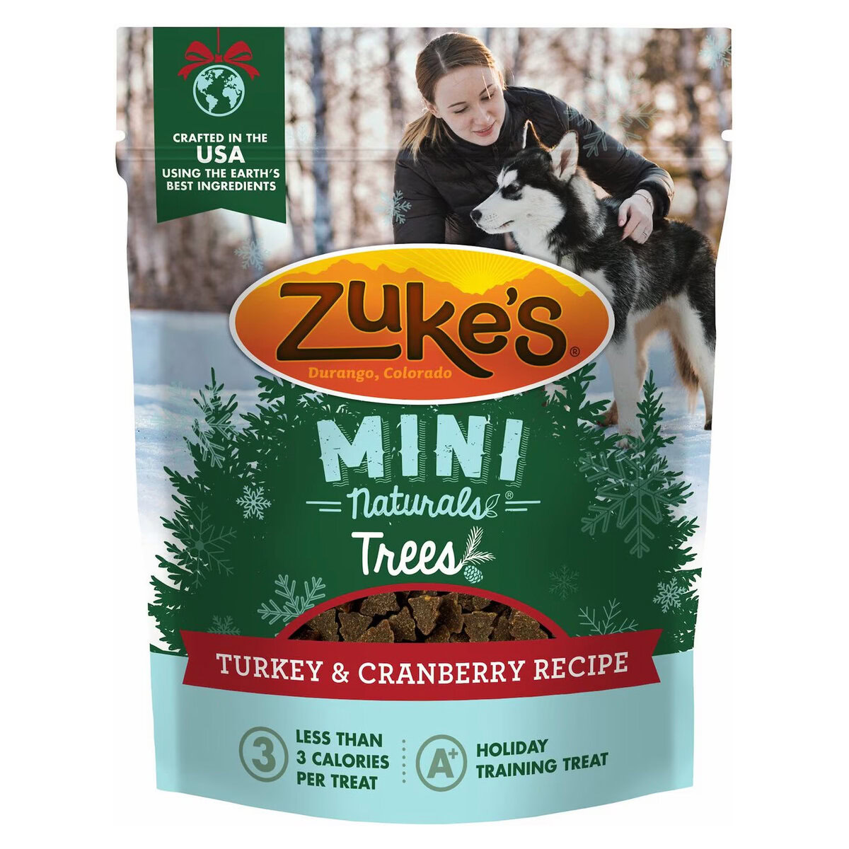 Zuke's Mini Naturals Holiday Trees Turkey & Cranberry Recipe Dog Treats