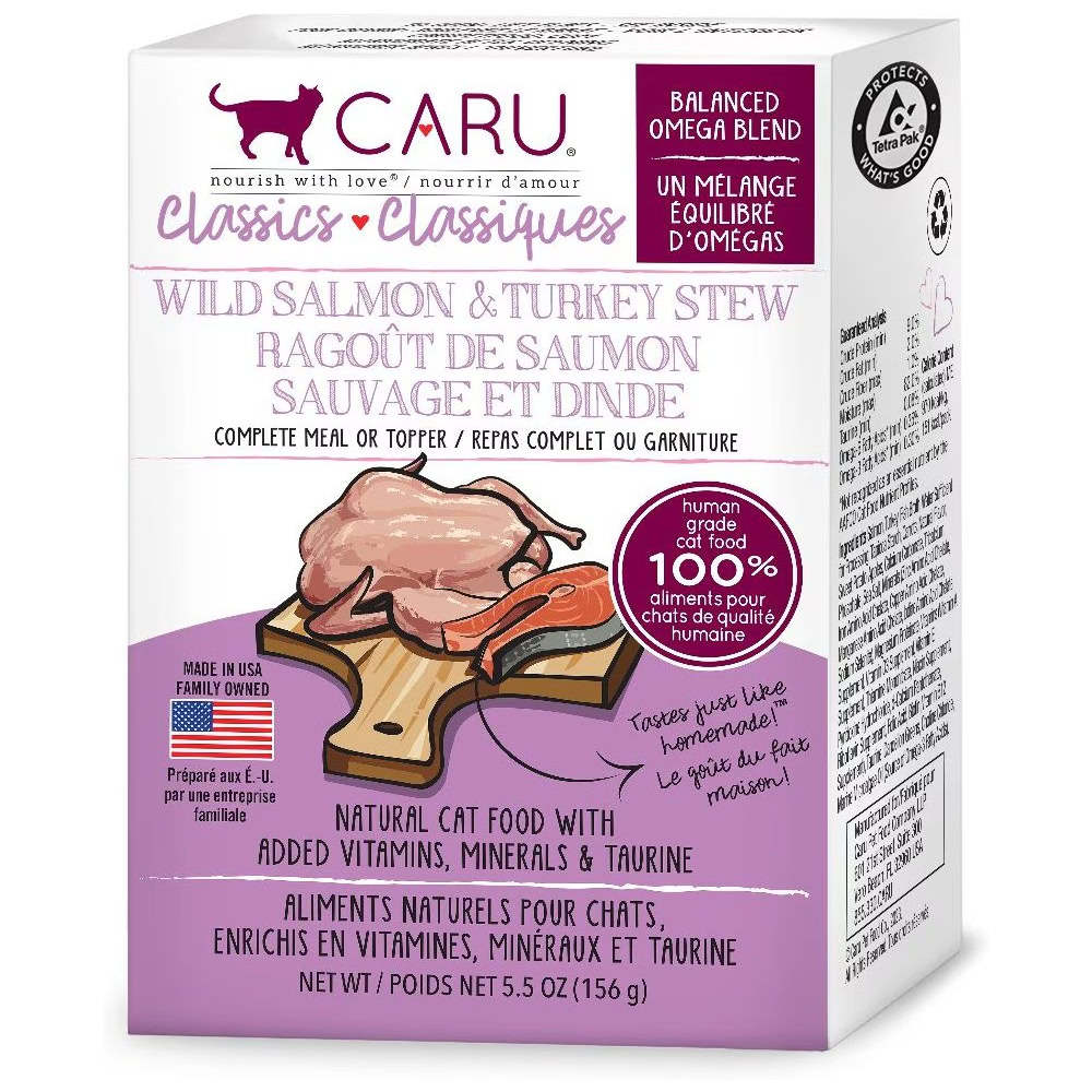 Caru Classic Wild Salmon and Turkey Stew Grain-Free Wet Cat Food