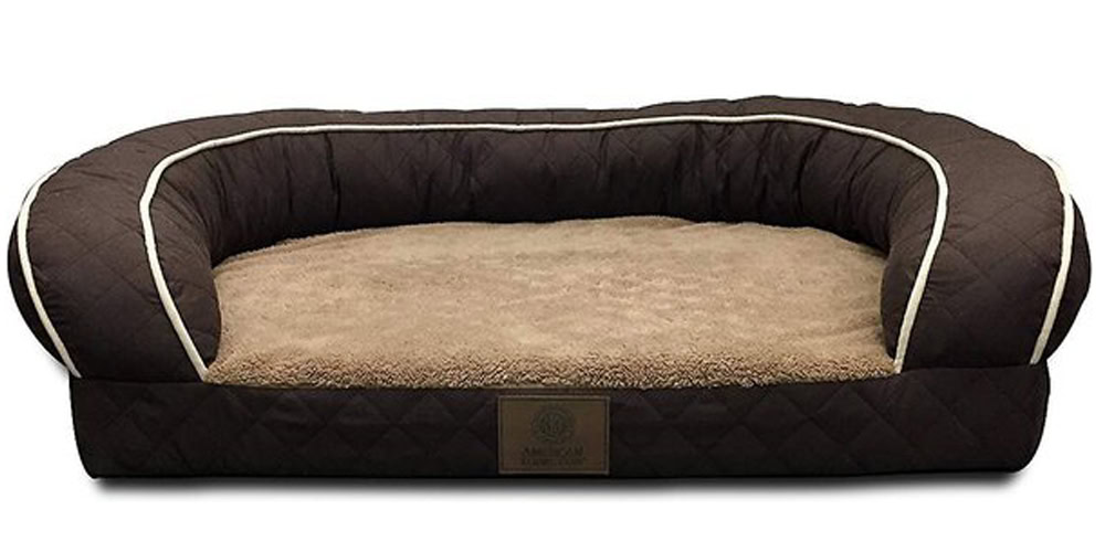American Kennel Club AKC Quilted Orthopedic Bolster Cat & Dog Bed with Removable Cover