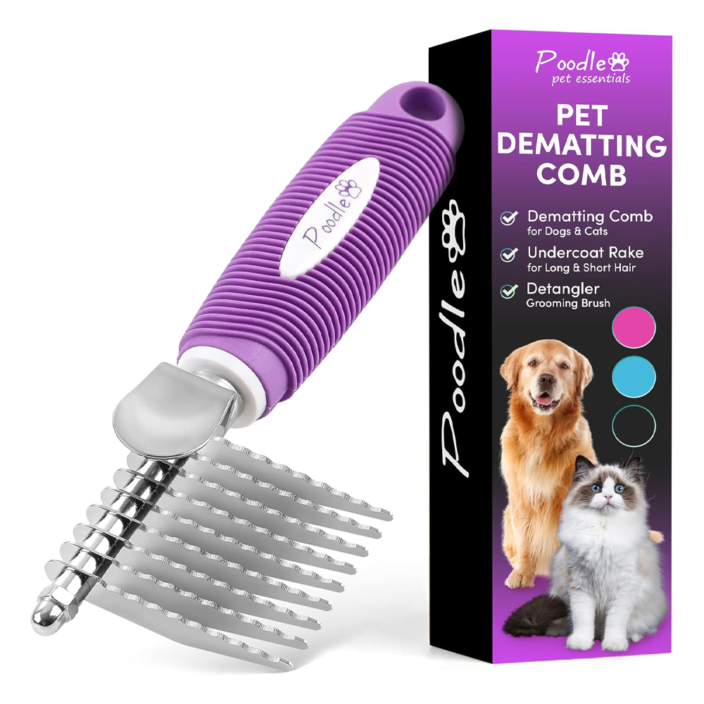 Poodle Pet Dematting Fur Rake Comb Brush