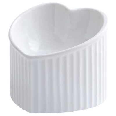 LIONWEI Raised and Tilted Ceramic Cat Bowl
