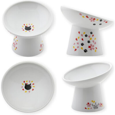 Necoichi Tilted Stress-Free Raised Cat Food Bowl