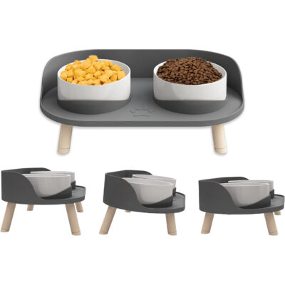 Yeirve Elevated Transparent Cat Bowl