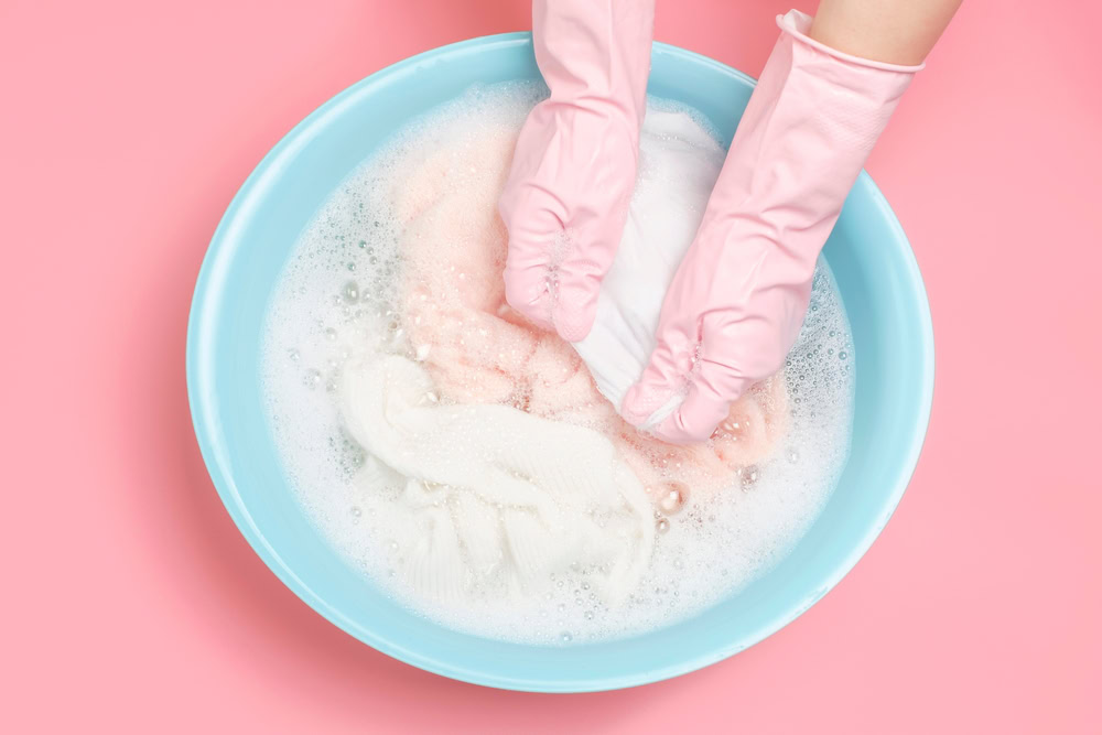 a person doing laundry