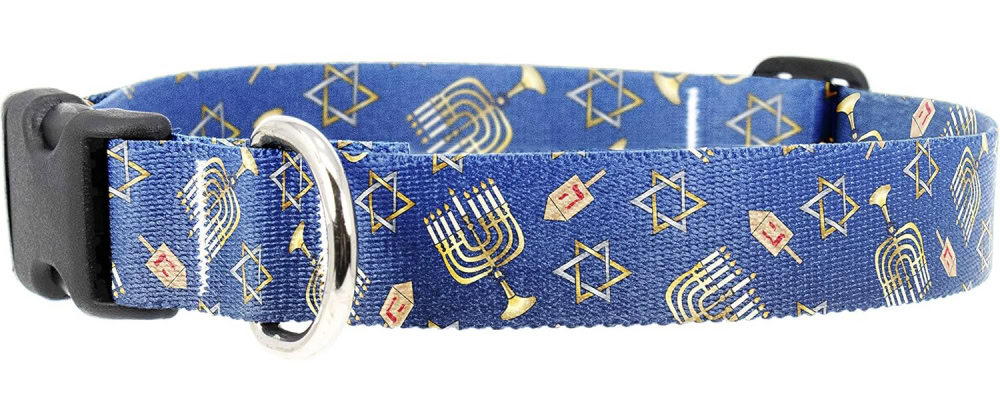 Buttonsmith Hanukkah Dog Collar