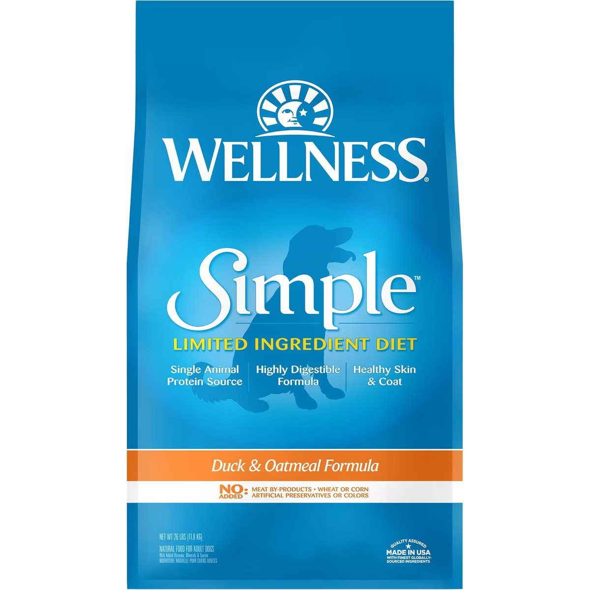 Wellness Simple Limited Ingredient Diet Duck & Oatmeal Formula Dry Dog Food 